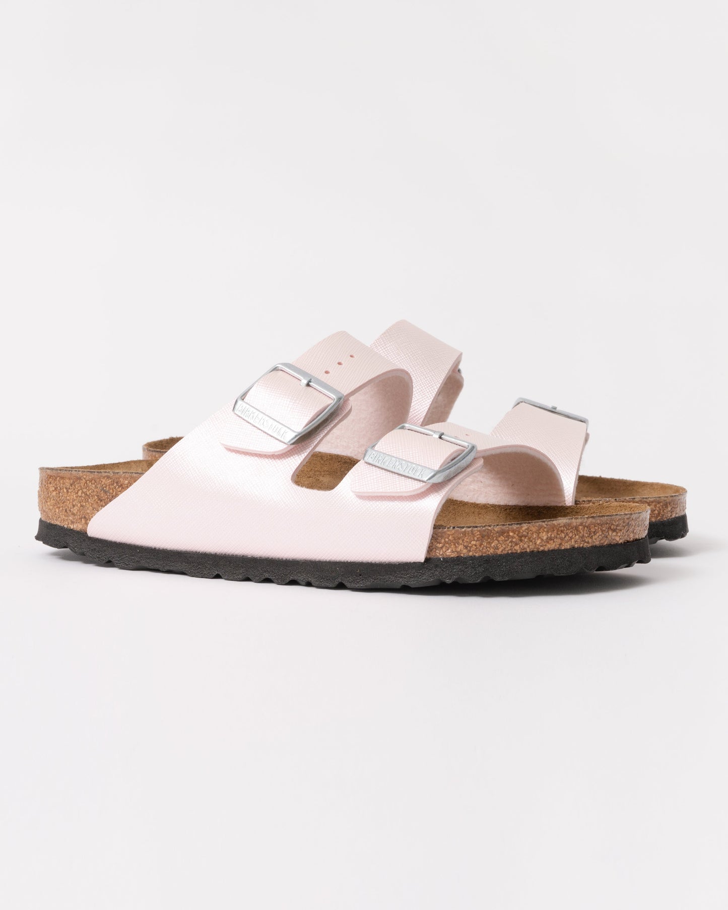 Birkenstock Arizona Embossed Birko-Flor Womens Sandals - Saffiano Iridescent Light Rose