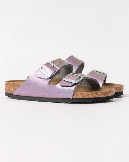 Birkenstock Arizona Embossed Birko-Flor Womens Sandals - Saffiano Iridescent Viola
