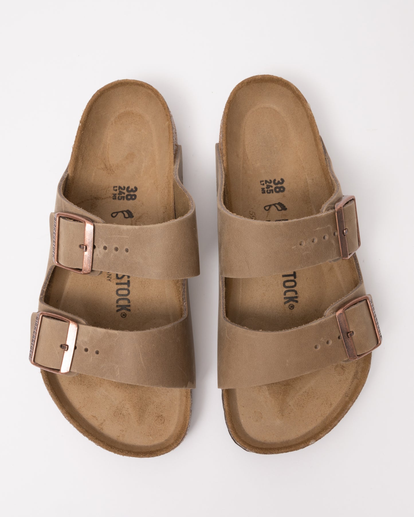Birkenstock Arizona Oiled Leather Unisex Sandals - Tobacco Brown