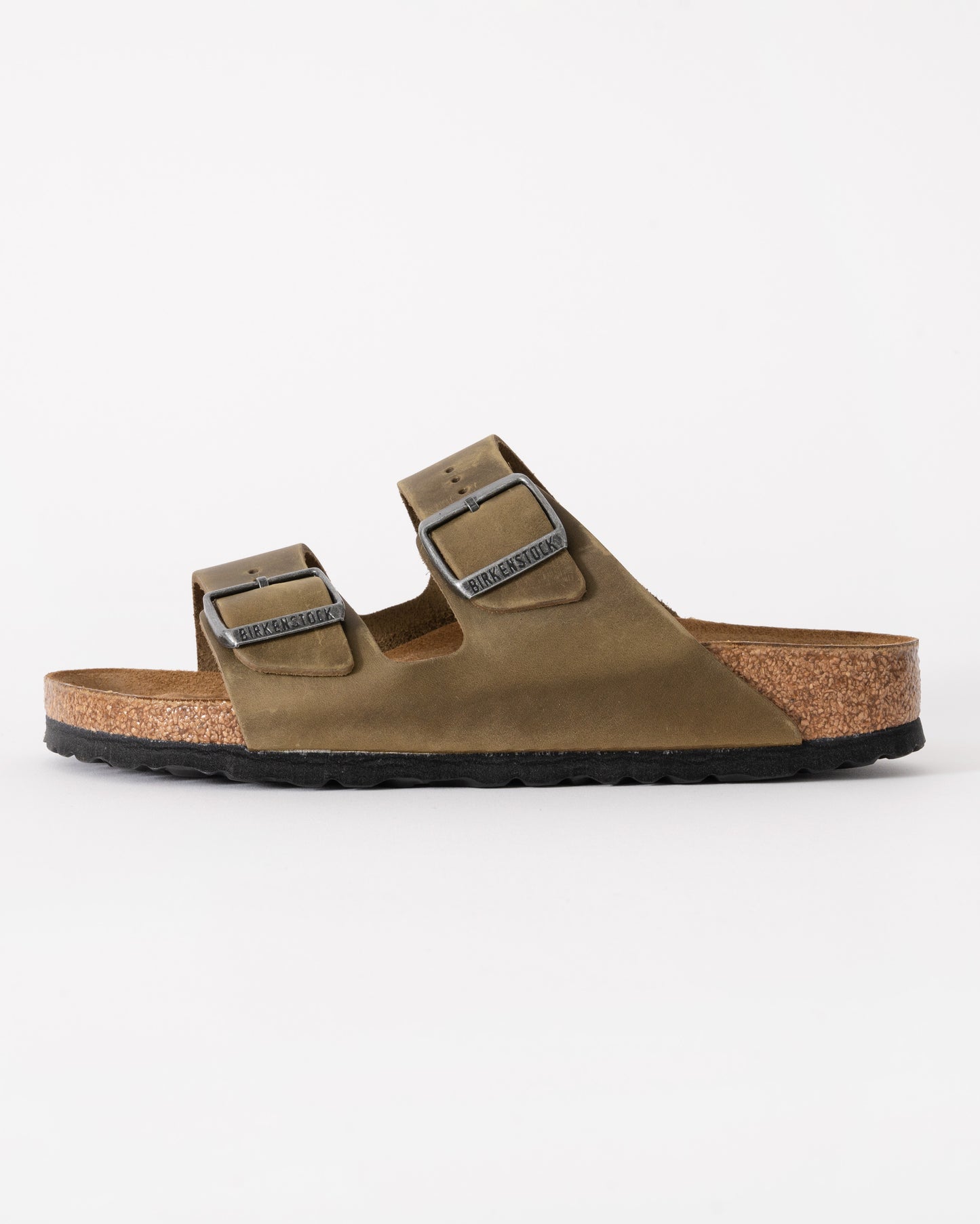 Birkenstock Arizona Oiled Natural Leather Womens Sandals - Faded Khaki - CHO - Designer Womens Sandals