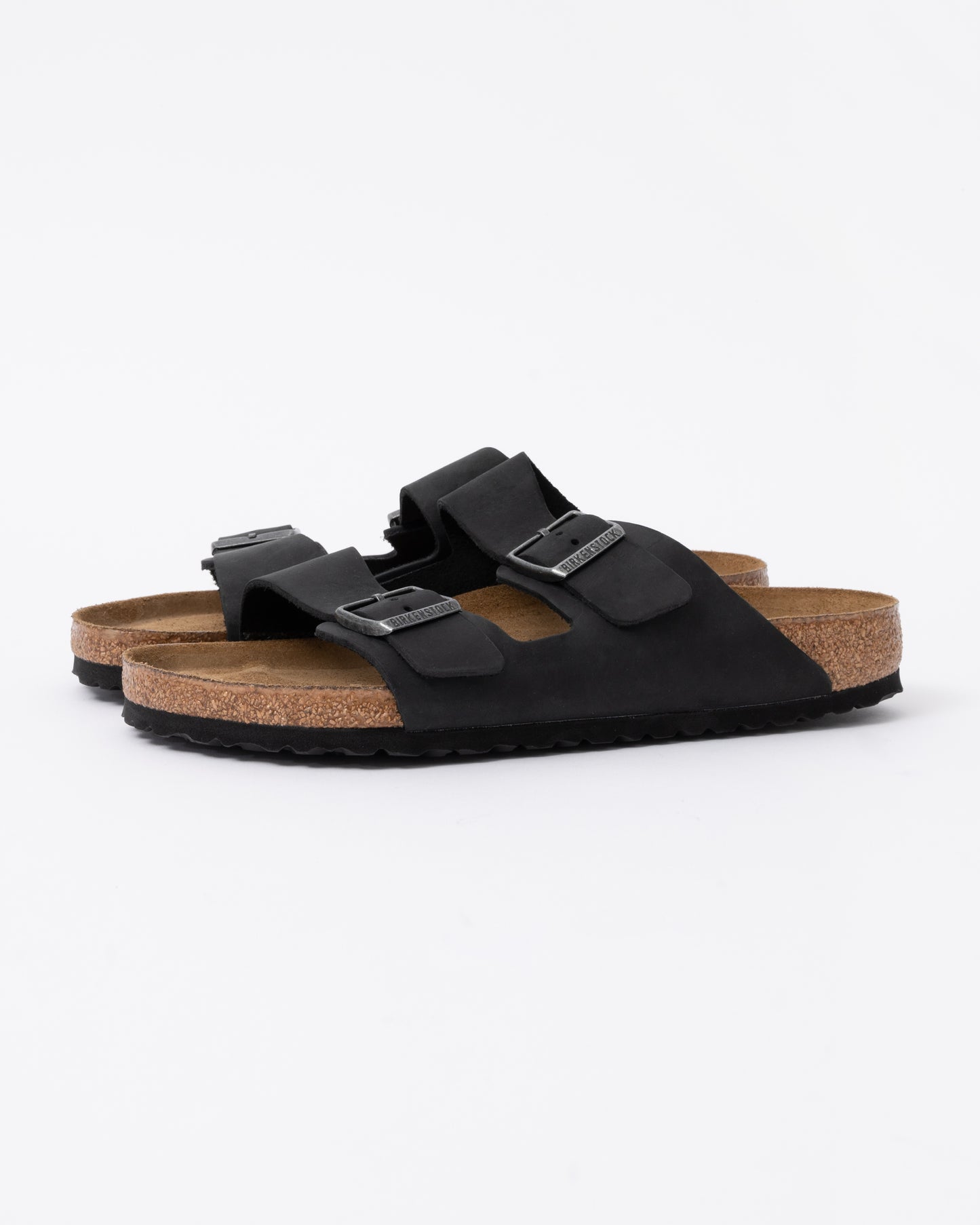 Birkenstock Arizona Soft Footbed Mens Oiled Leather Sandals - Black