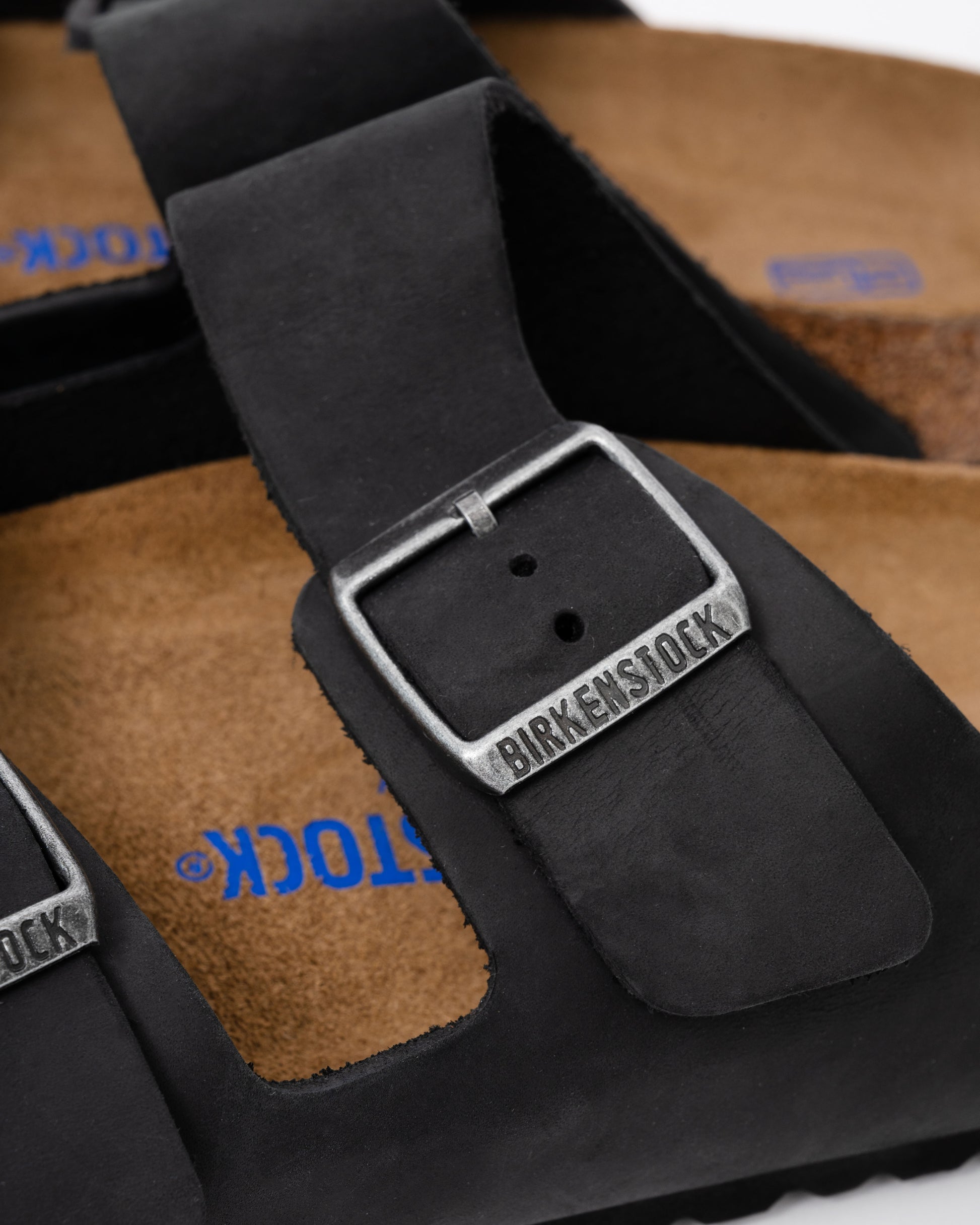 Birkenstock Arizona Soft Footbed Mens Oiled Leather Sandals - Black