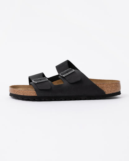 Birkenstock Arizona Soft Footbed Mens Oiled Leather Sandals - Black