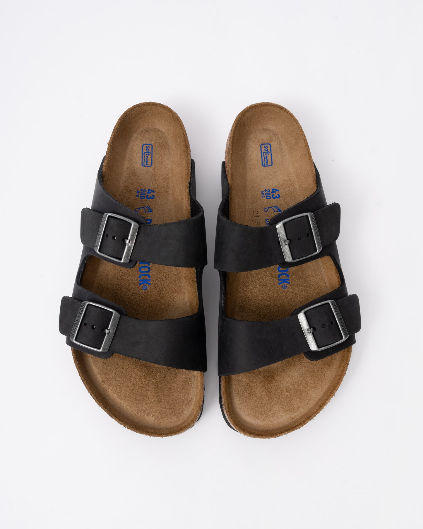 Birkenstock Arizona Soft Footbed Mens Oiled Leather Sandals - Black