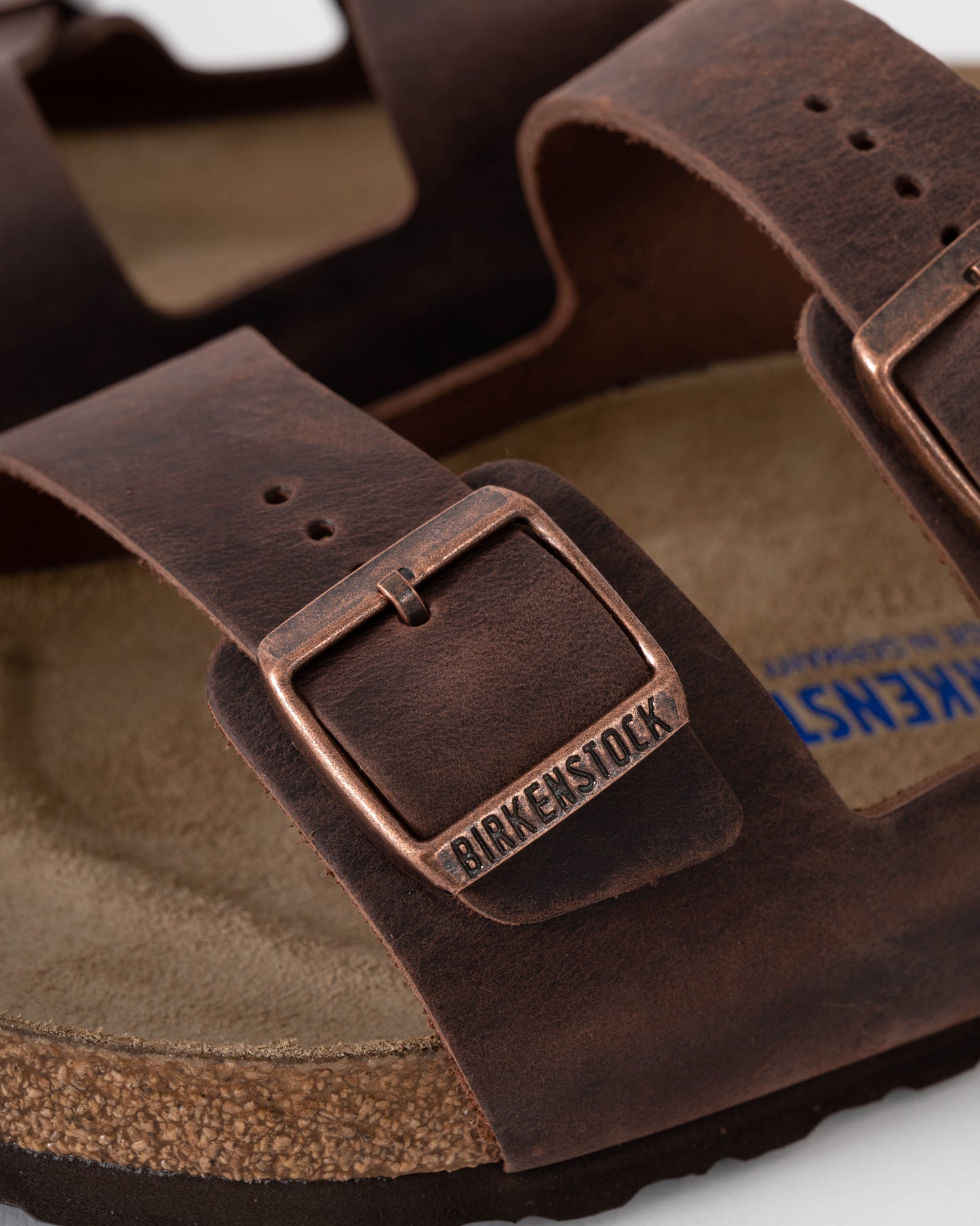 Birkenstock Arizona Soft Footbed Mens Oiled Leather Sandals - Habana