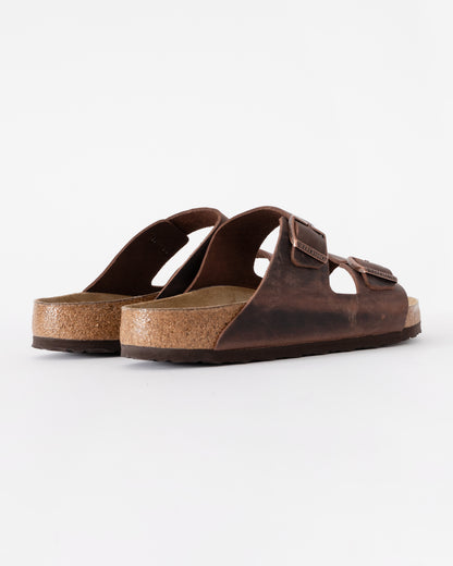 Birkenstock Arizona Soft Footbed Mens Oiled Leather Sandals - Habana