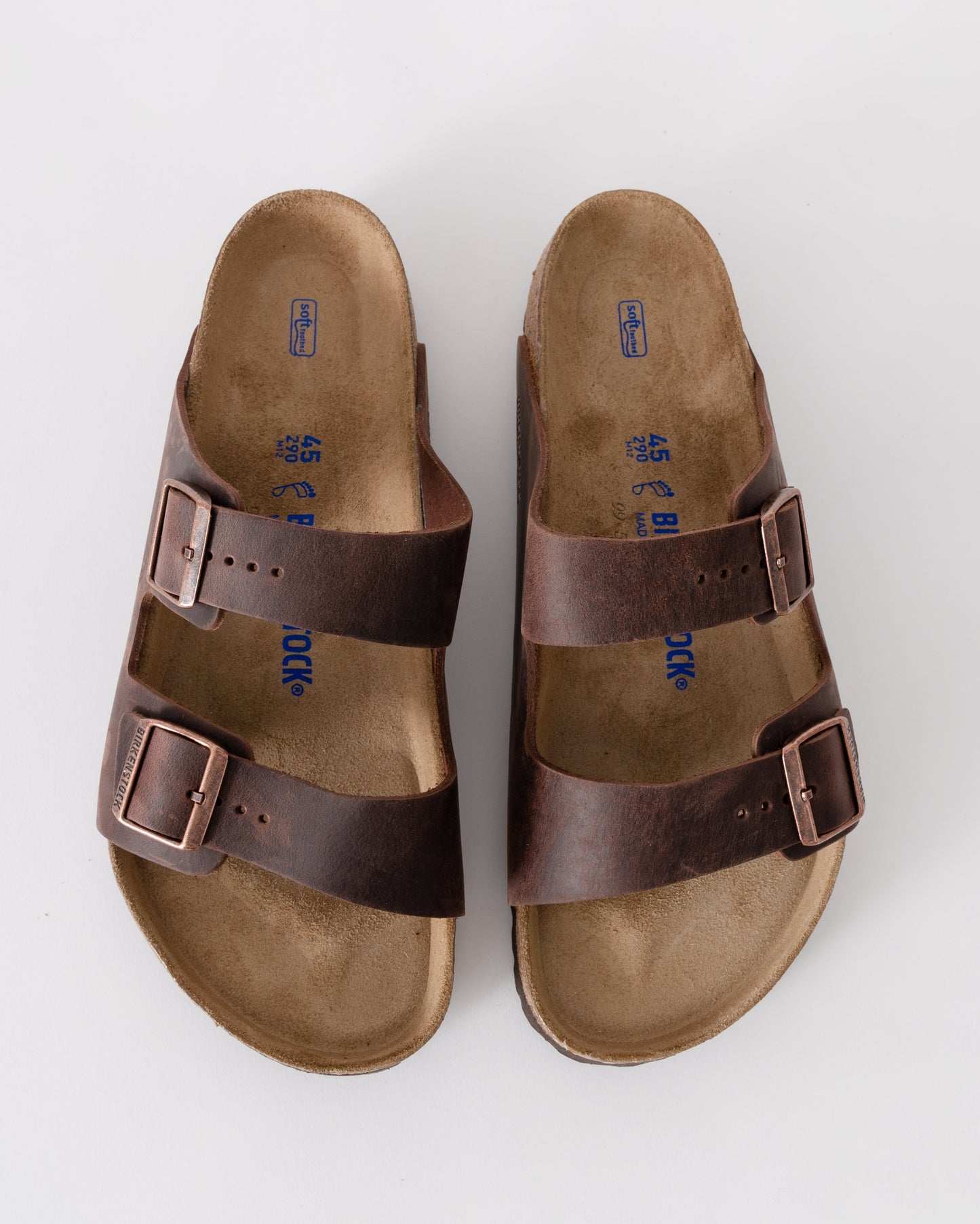 Birkenstock Arizona Soft Footbed Mens Oiled Leather Sandals - Habana