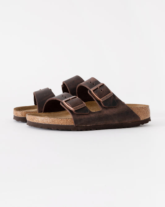 Birkenstock Arizona Soft Footbed Womens Oiled Leather Sandals - Habana