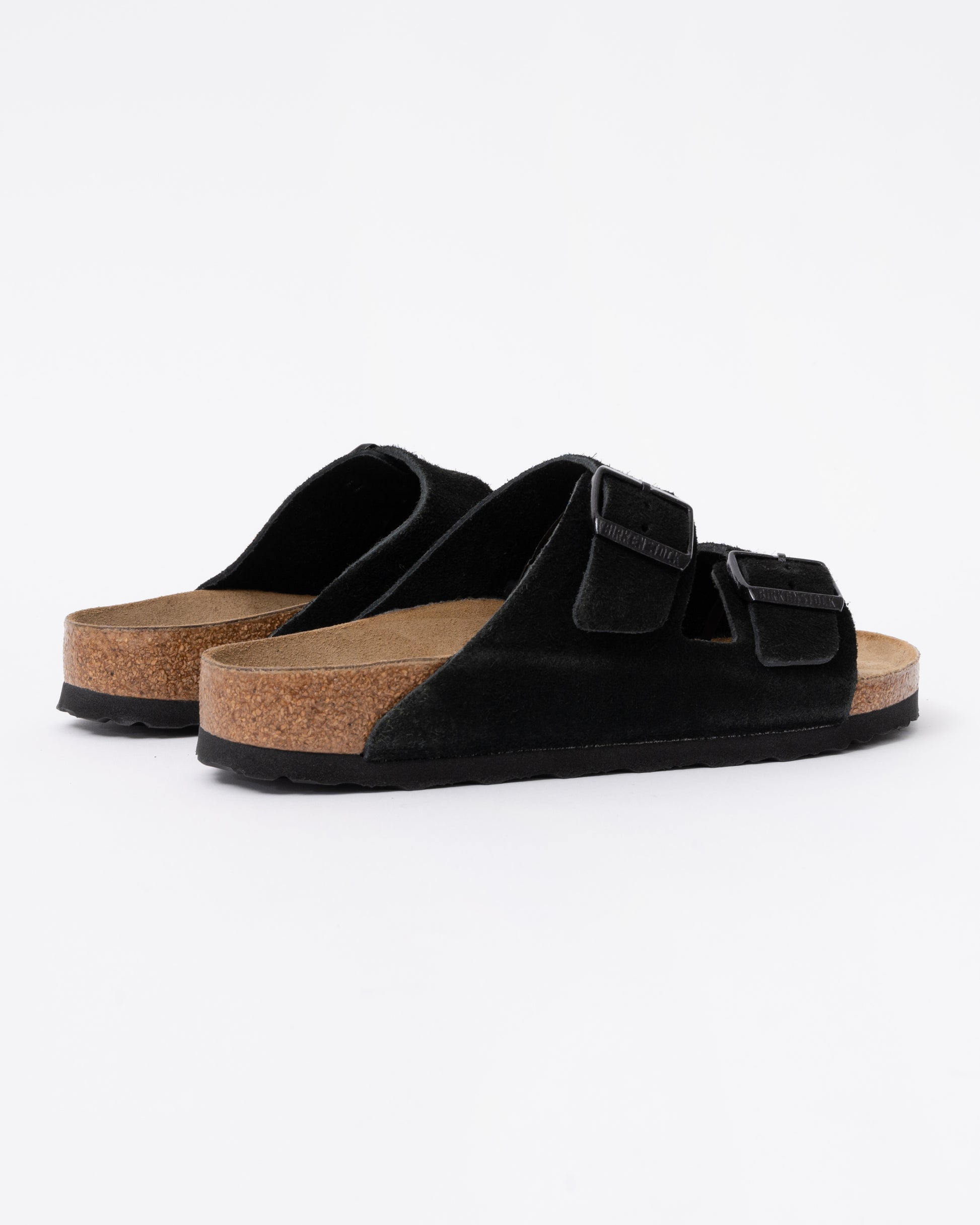 Birkenstock Arizona Suede Leather Womens Sandals - Black back