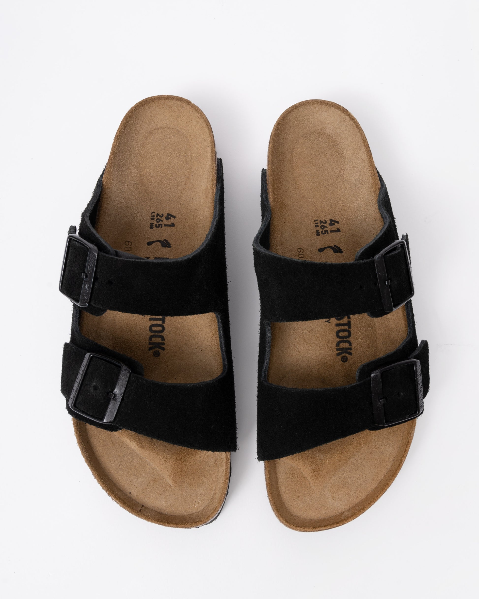 Birkenstock Arizona Suede Leather Womens Sandals - Black top