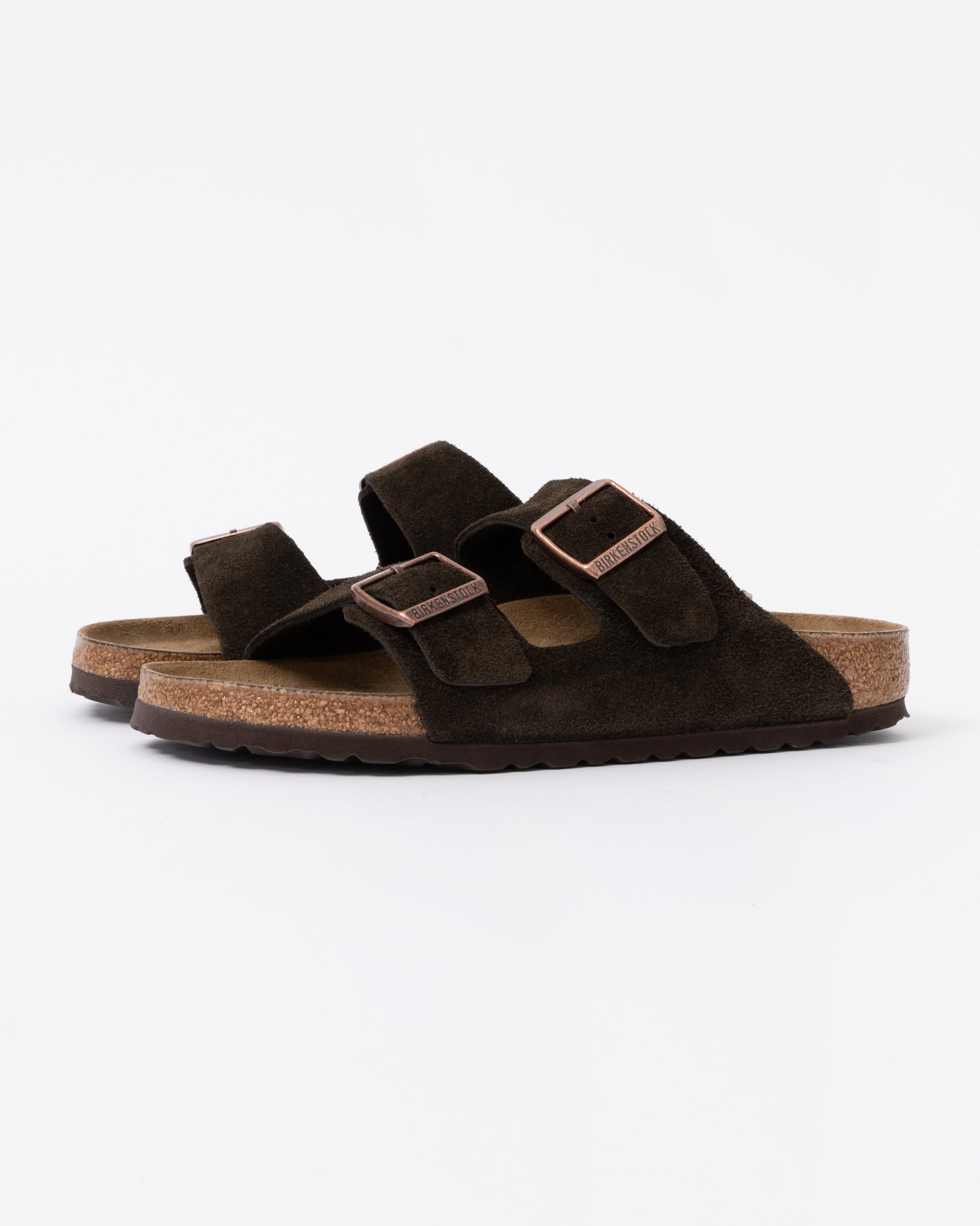 Birkenstock Arizona Suede Leather Womens Sandals - Mocha main
