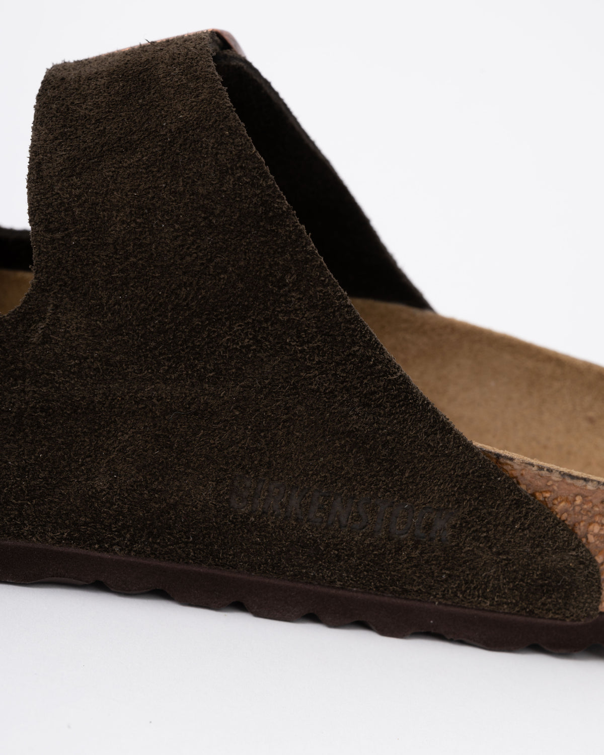 Birkenstock Arizona Suede Leather Womens Sandals - Mocha logo