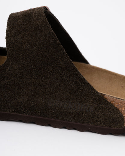 Birkenstock Arizona Suede Leather Womens Sandals - Mocha logo