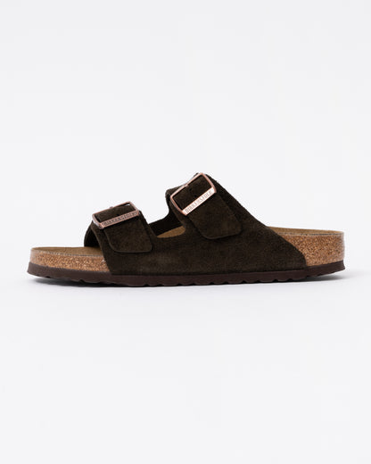 Birkenstock Arizona Suede Leather Womens Sandals - Mocha side