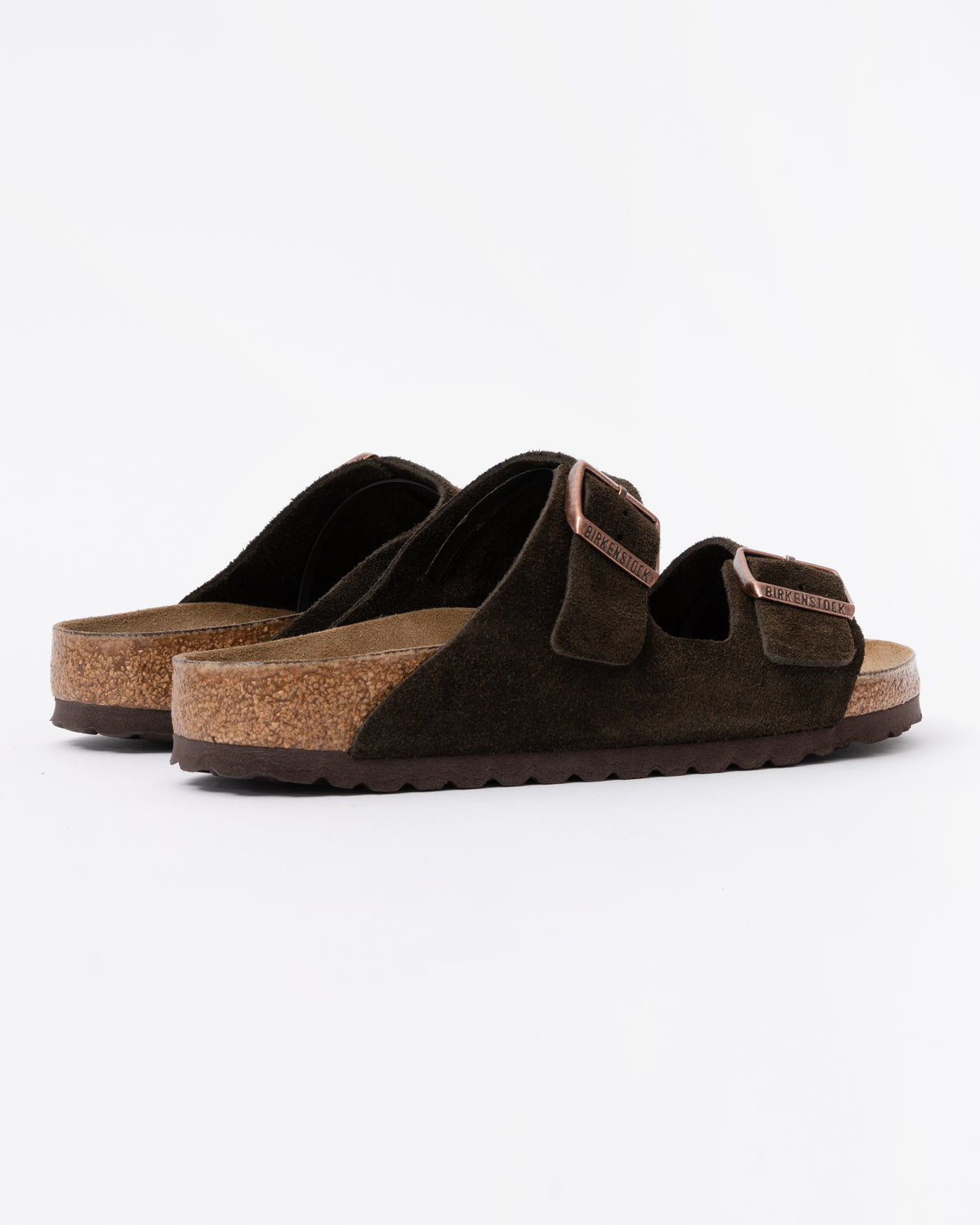 Birkenstock Arizona Suede Leather Womens Sandals - Mocha back