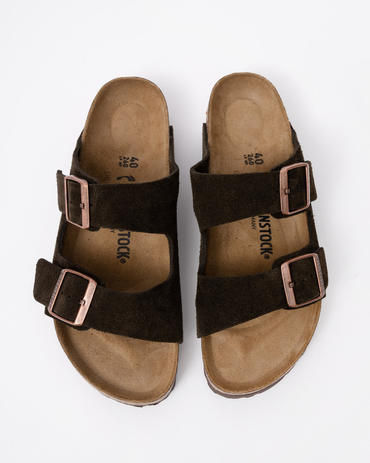 Birkenstock Arizona Suede Leather Womens Sandals - Mocha top