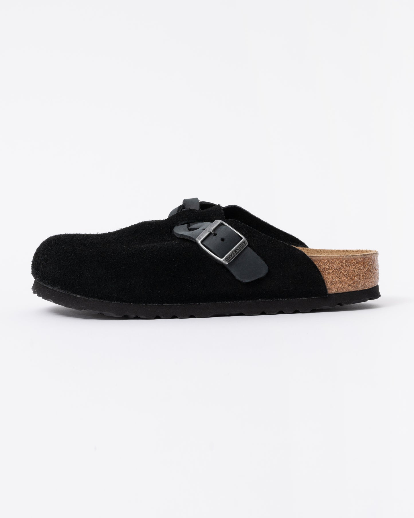 Birkenstock Boston Braided Suede Leather Womens Clogs - Black