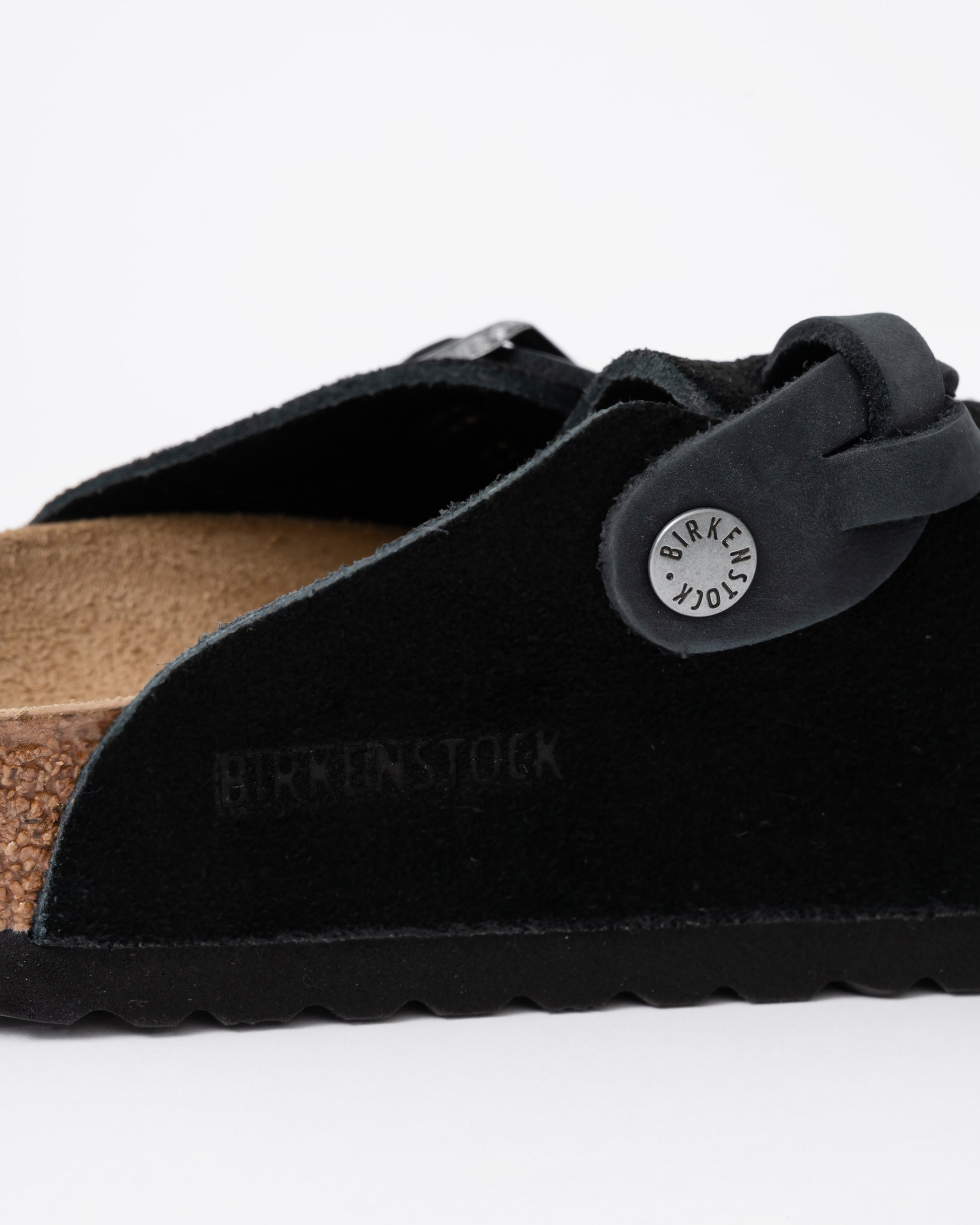 Birkenstock Boston Braided Suede Leather Womens Clogs - Black