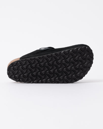 Birkenstock Boston Braided Suede Leather Womens Clogs - Black