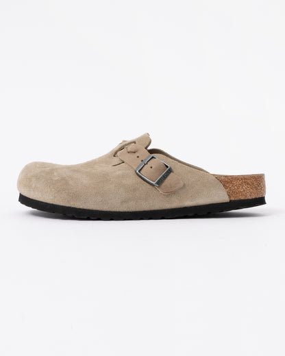 Birkenstock Boston Braided Suede Leather Womens Clogs - Taupe side