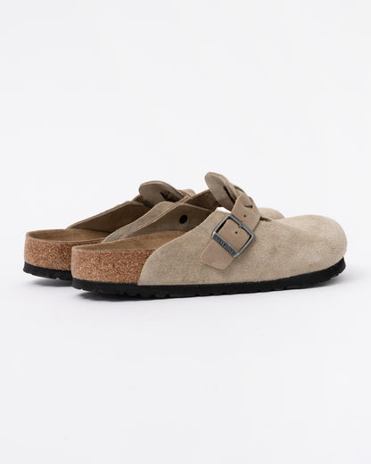 Birkenstock Boston Braided Suede Leather Womens Clogs - Taupe back