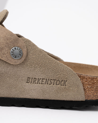 Birkenstock Boston Braided Suede Leather Womens Clogs - Taupe logo