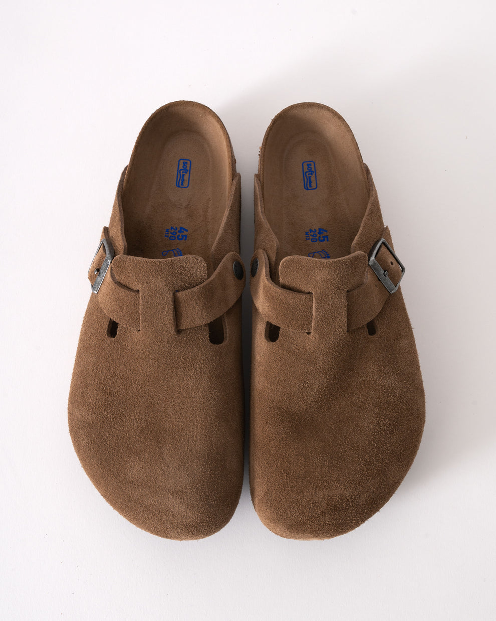 Birkenstock Boston Soft Footbed Unisex Suede Clogs - Dark Tea/Tonal Fo ...