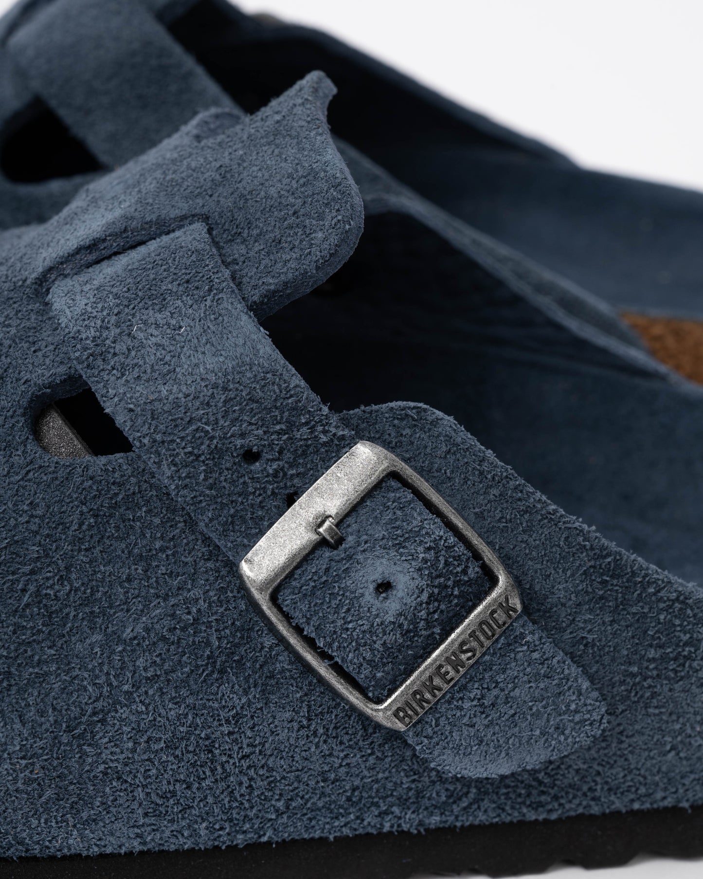 Birkenstock Boston Soft Footbed Unisex Suede Clogs - New Navy Tonal FB buckle