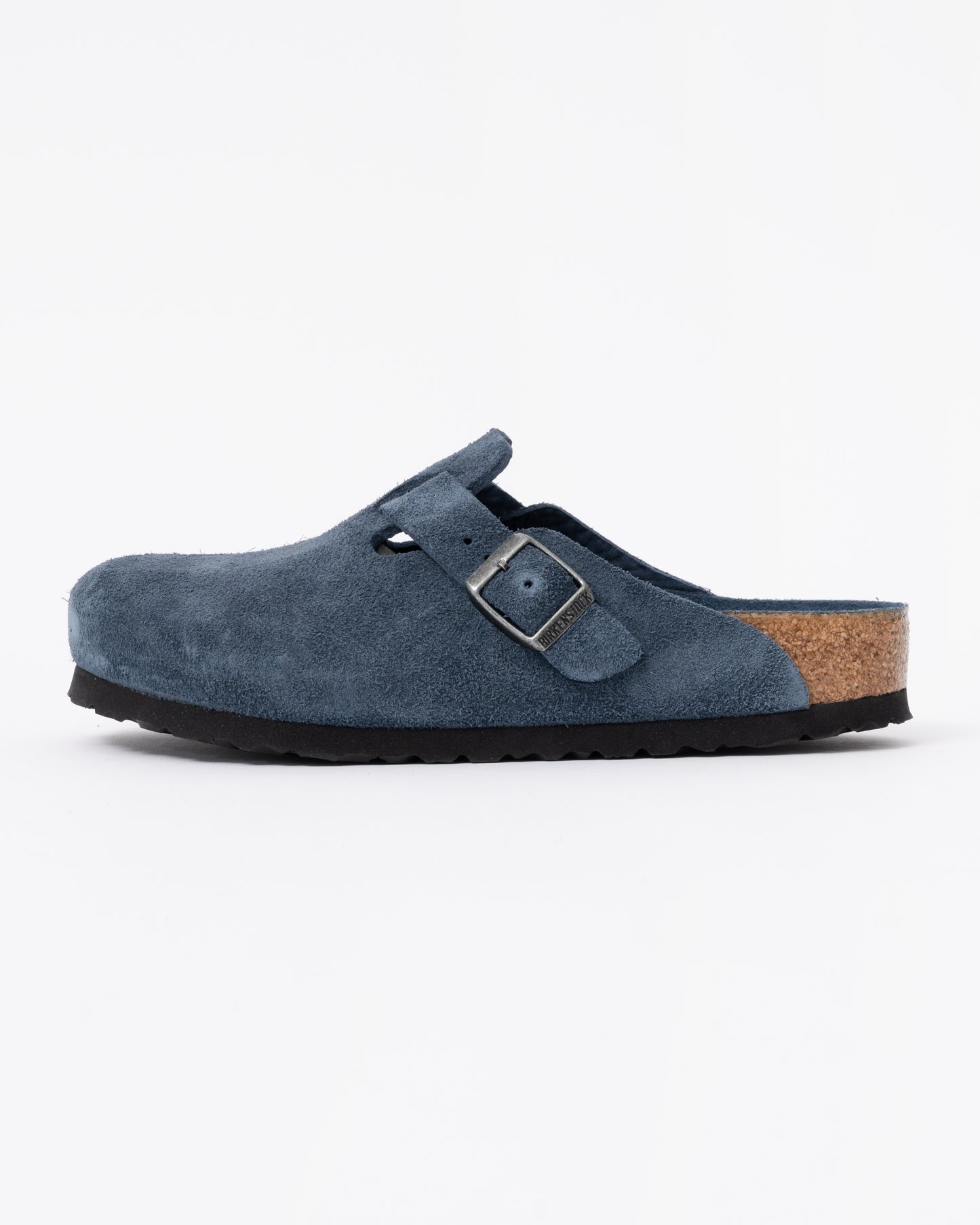 Birkenstock Boston Soft Footbed Unisex Suede Clogs - New Navy Tonal FB side