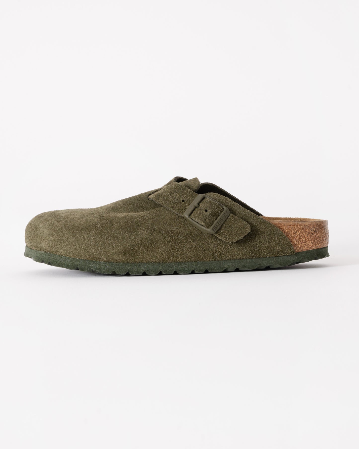 Birkenstock Boston Suede Leather Womens Clogs - Thyme - CHO - Designer Womens Clogs
