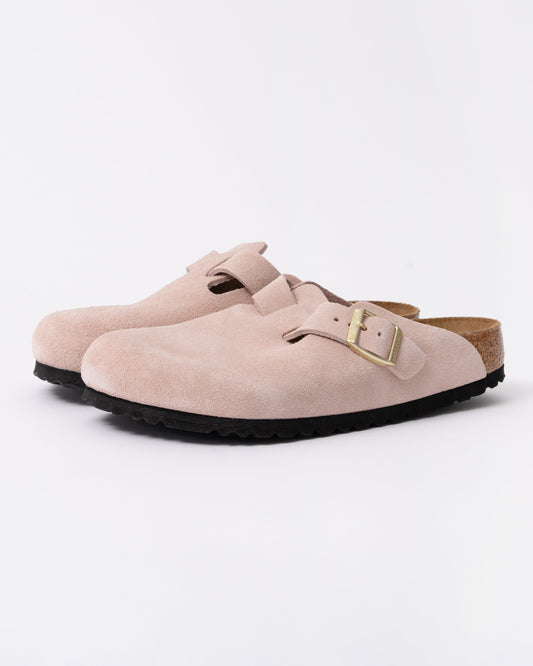 Birkenstock Boston Suede Leather Womens Clogs - Light Rose