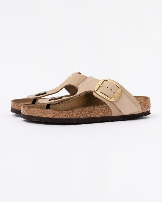 Birkenstock Gizeh Big Buckle Nubuck Leather Womens Sandals - Sandcastle front
