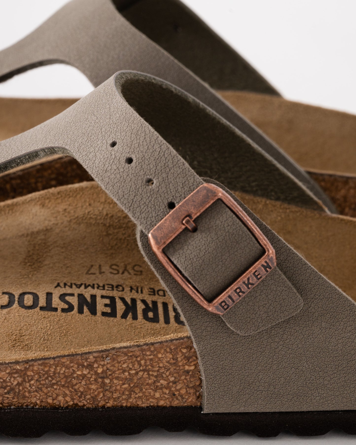 Birkenstock Gizeh Birko-Flor Birkibuc Womens Flip Flop - Stone - CHO - Designer Womens Sandals