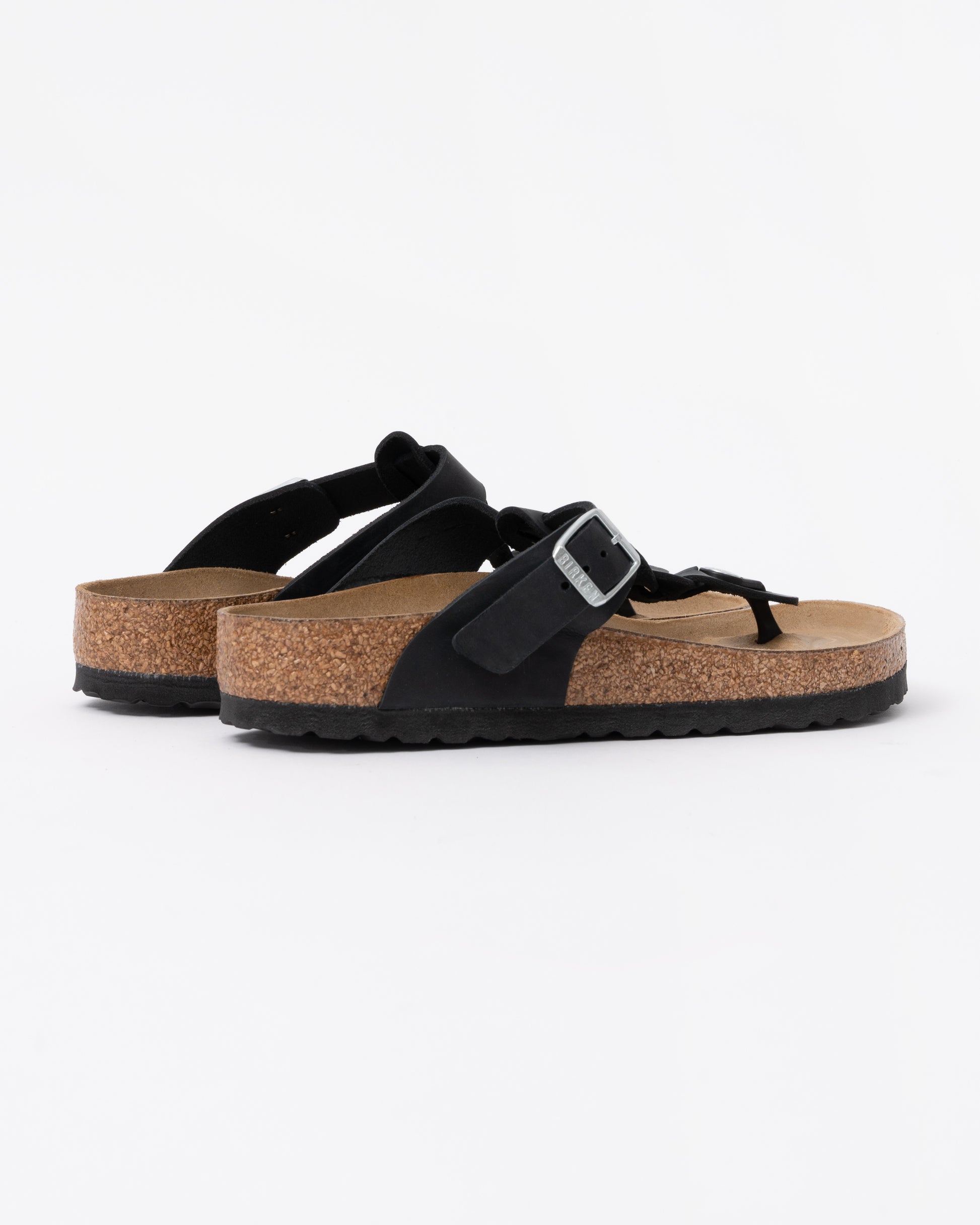 Birkenstock Gizeh Braided Natural Oiled Leather Womens Sandals - Black back
