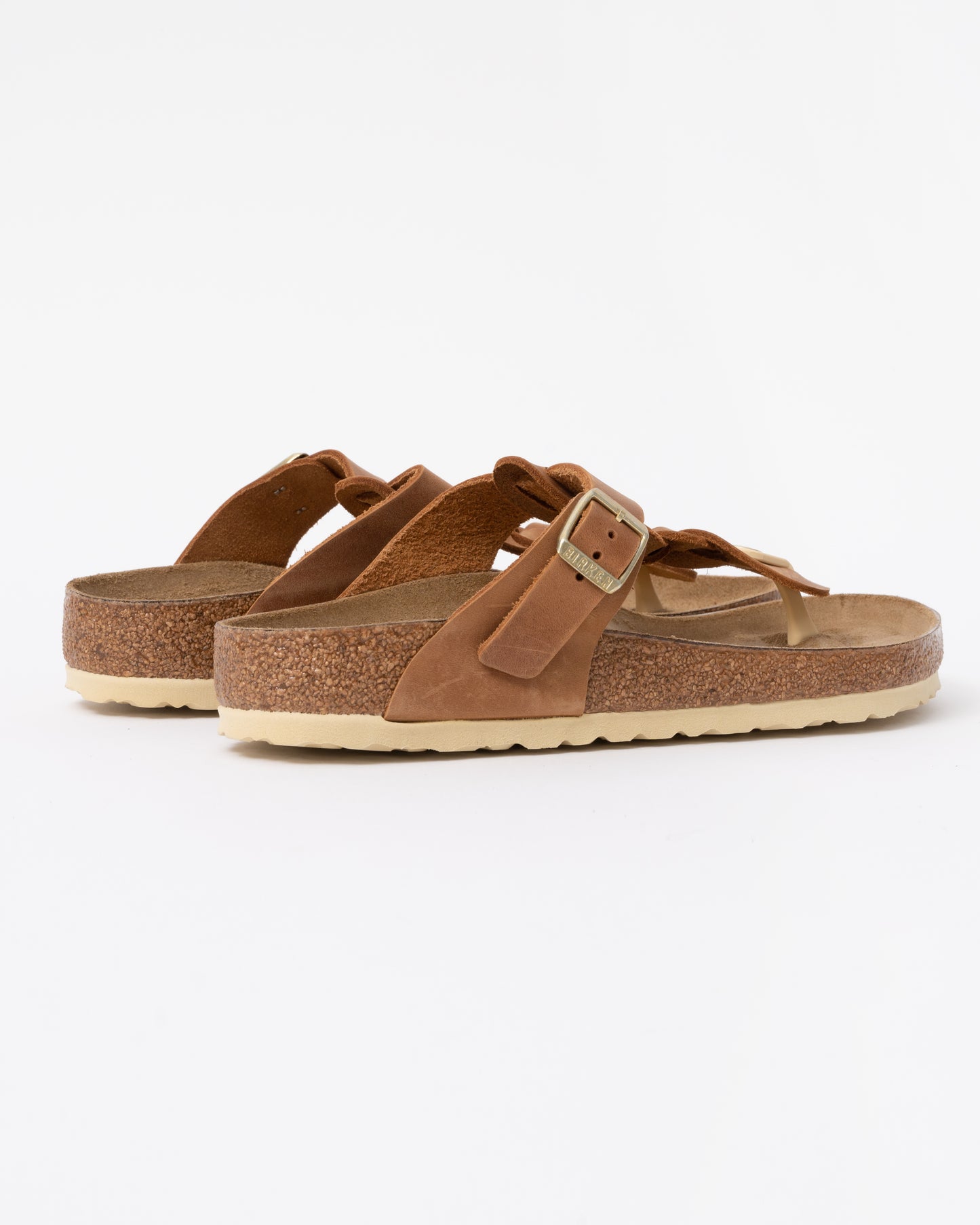 Birkenstock Gizeh Braided Natural Oiled Leather Womens Sandals - Cognac back