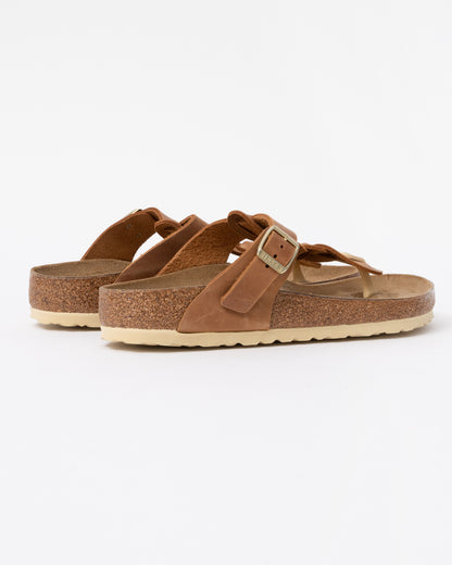 Birkenstock Gizeh Braided Natural Oiled Leather Womens Sandals - Cognac back