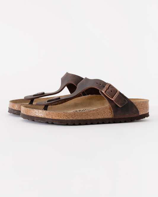 Birkenstock Gizeh Natural Oiled Leather Womens Sandals - Habana