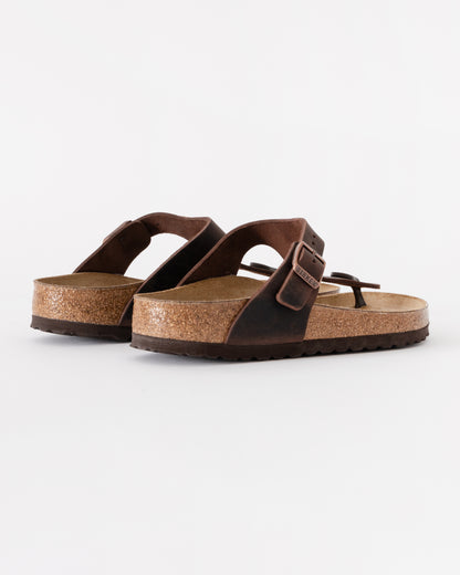 Birkenstock Gizeh Natural Oiled Leather Womens Sandals - Habana
