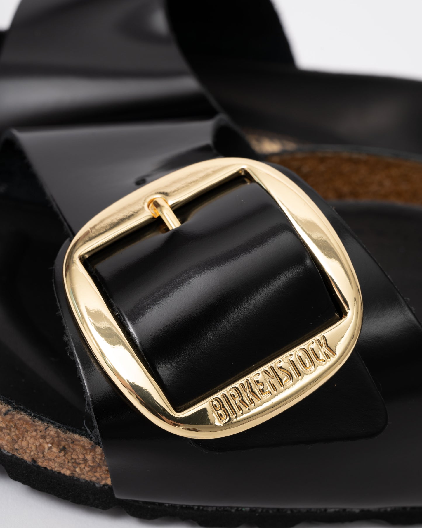 Birkenstock Madrid Big Buckle Natural Patent Leather Womens Sandals - High-Shine Black buckle