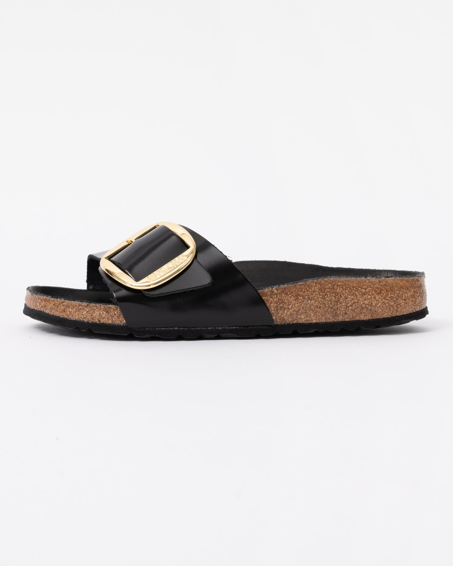 Birkenstock Madrid Big Buckle Natural Patent Leather Womens Sandals - High-Shine Black side