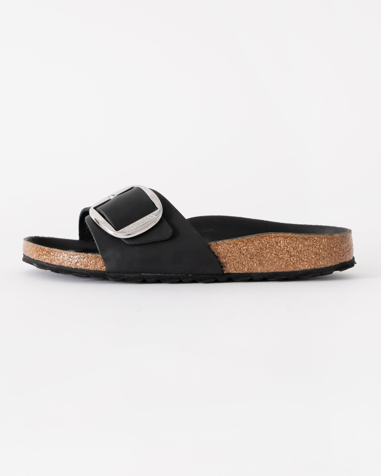 Birkenstock Madrid Big Buckle Oiled Leather Womens Sandals - Black | CHO | Designer Womens Sandals