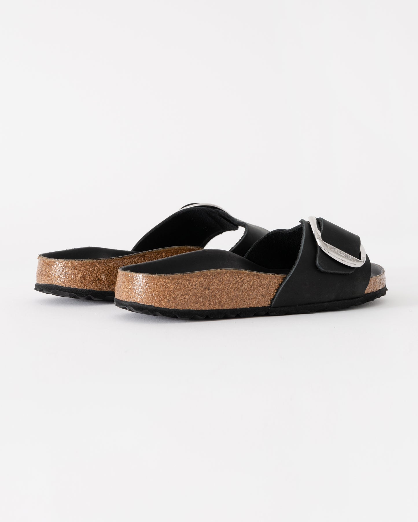 Birkenstock Madrid Big Buckle Oiled Leather Womens Sandals - Black | CHO | Designer Womens Sandals