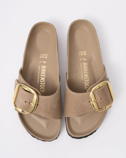 Birkenstock Madrid Big Buckle Oiled Leather Womens Sandals - Tobacco Brown