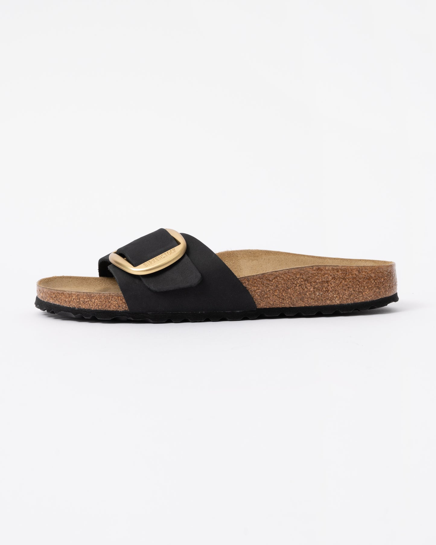 Birkenstock Madrid Big Buckle Womens Nubuck Leather Sandals - Black side