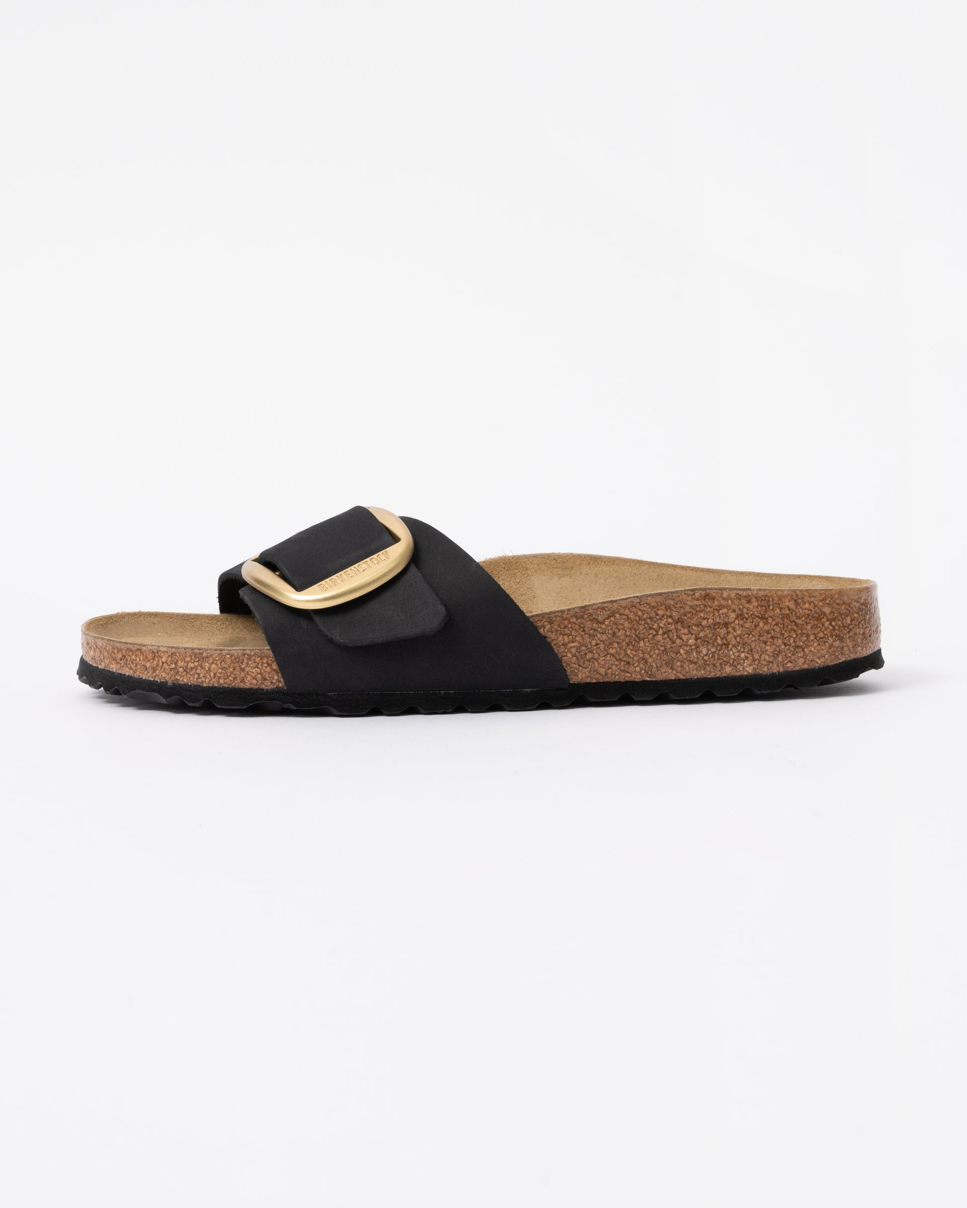 Birkenstock Madrid Big Buckle Womens Nubuck Leather Sandals - Black side
