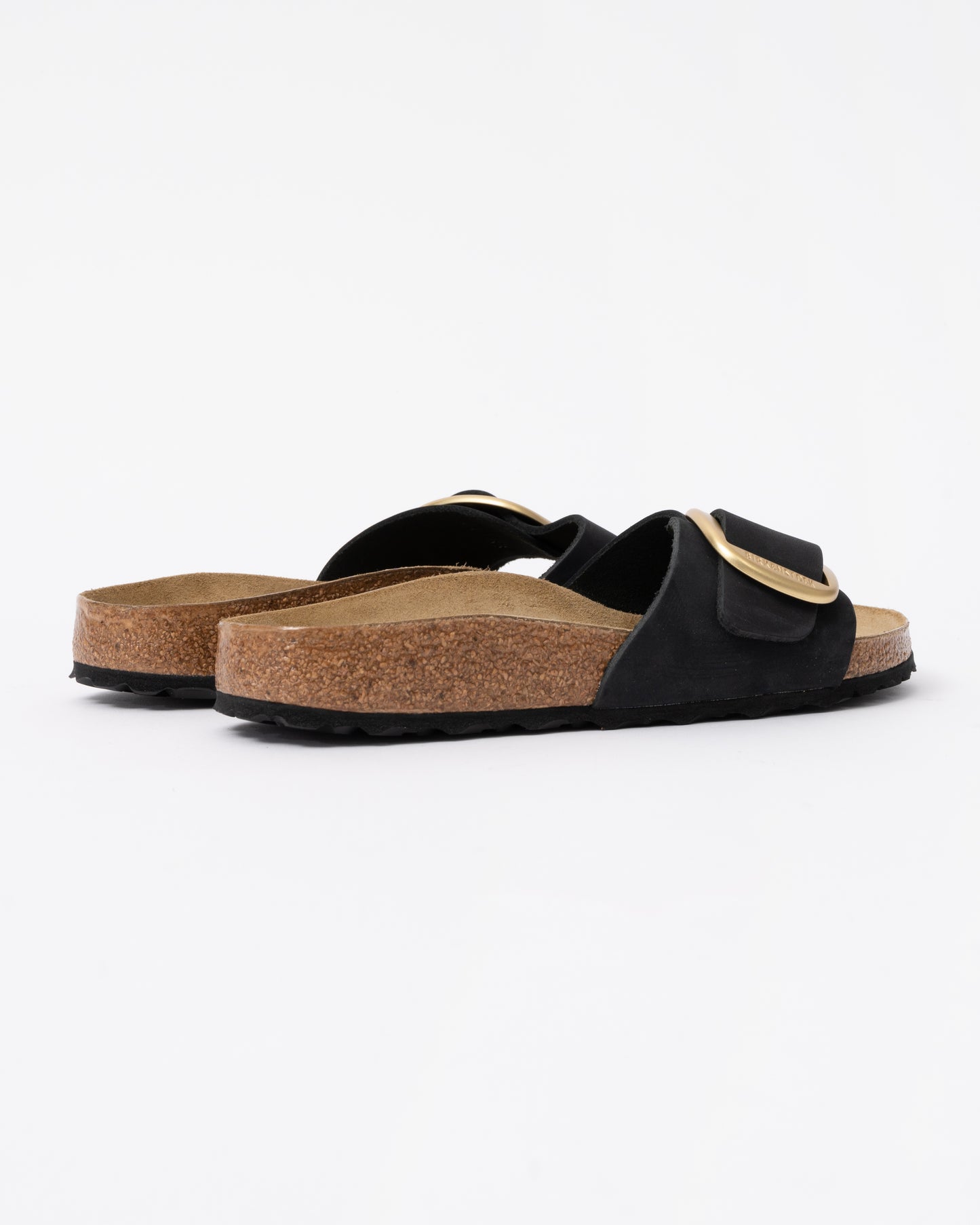 Birkenstock Madrid Big Buckle Womens Nubuck Leather Sandals - Black back