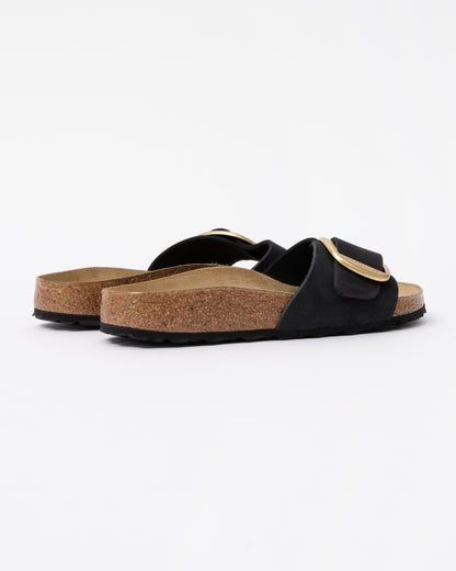 Birkenstock Madrid Big Buckle Womens Nubuck Leather Sandals - Black back