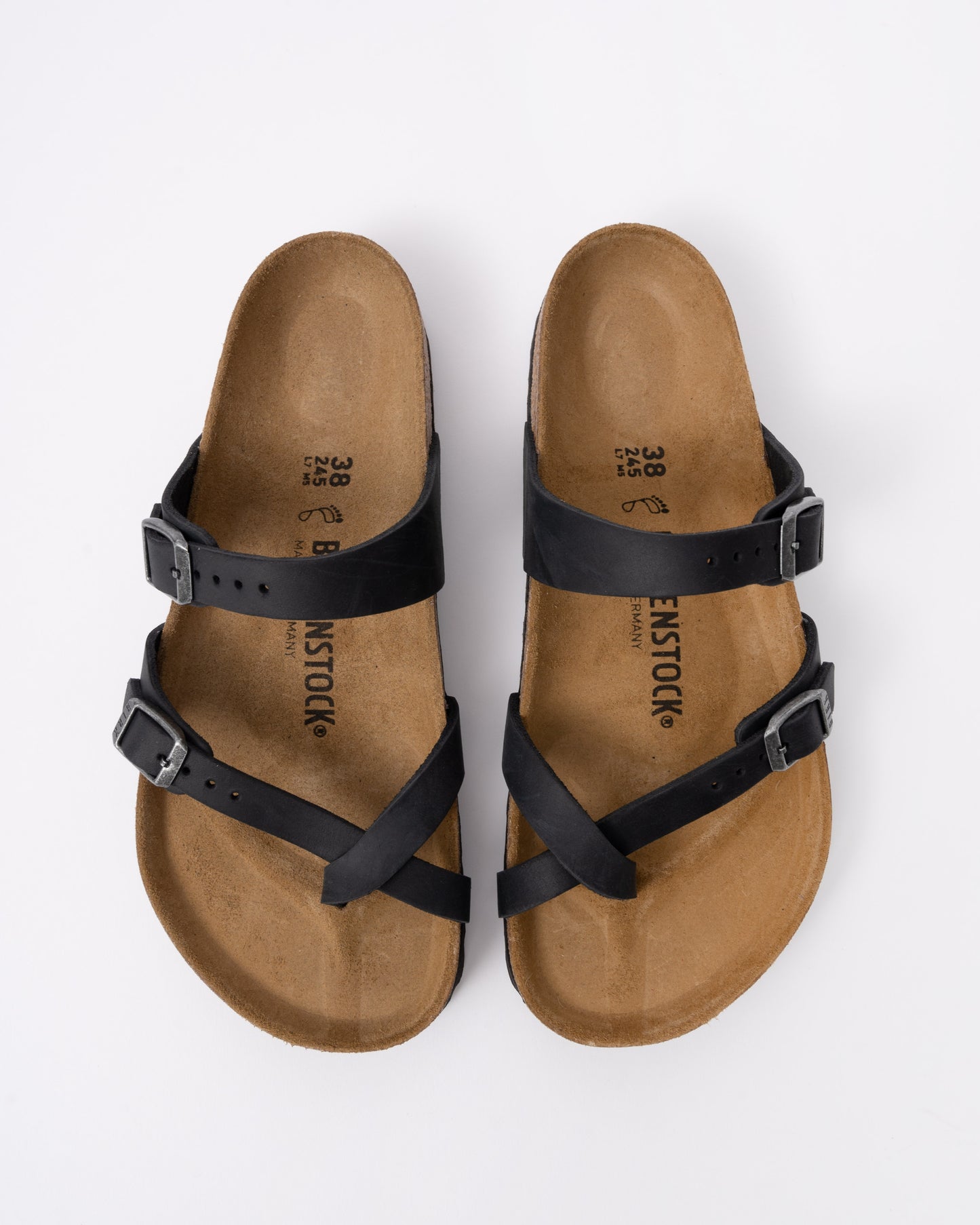 Birkenstock Mayari Oiled Nubuck Womens Sandals in Black