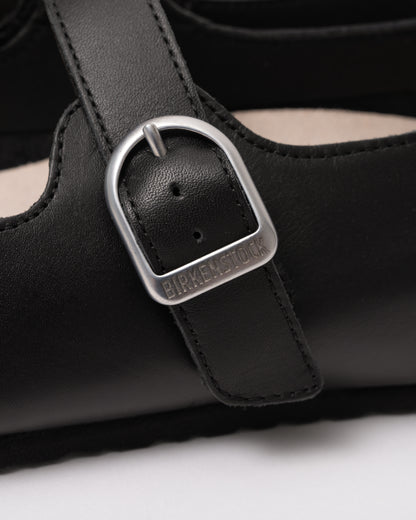 Birkenstock Santa Clarita Leather Womens Shoes - Black