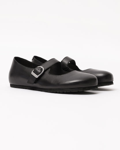 Birkenstock Santa Clarita Leather Womens Shoes - Black
